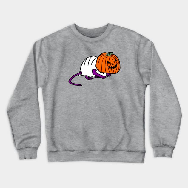 Cute Rat Wearing Halloween Horror Costume Crewneck Sweatshirt by ellenhenryart